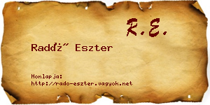 Radó Eszter névjegykártya